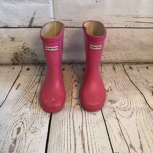 Pink hunter rain boots